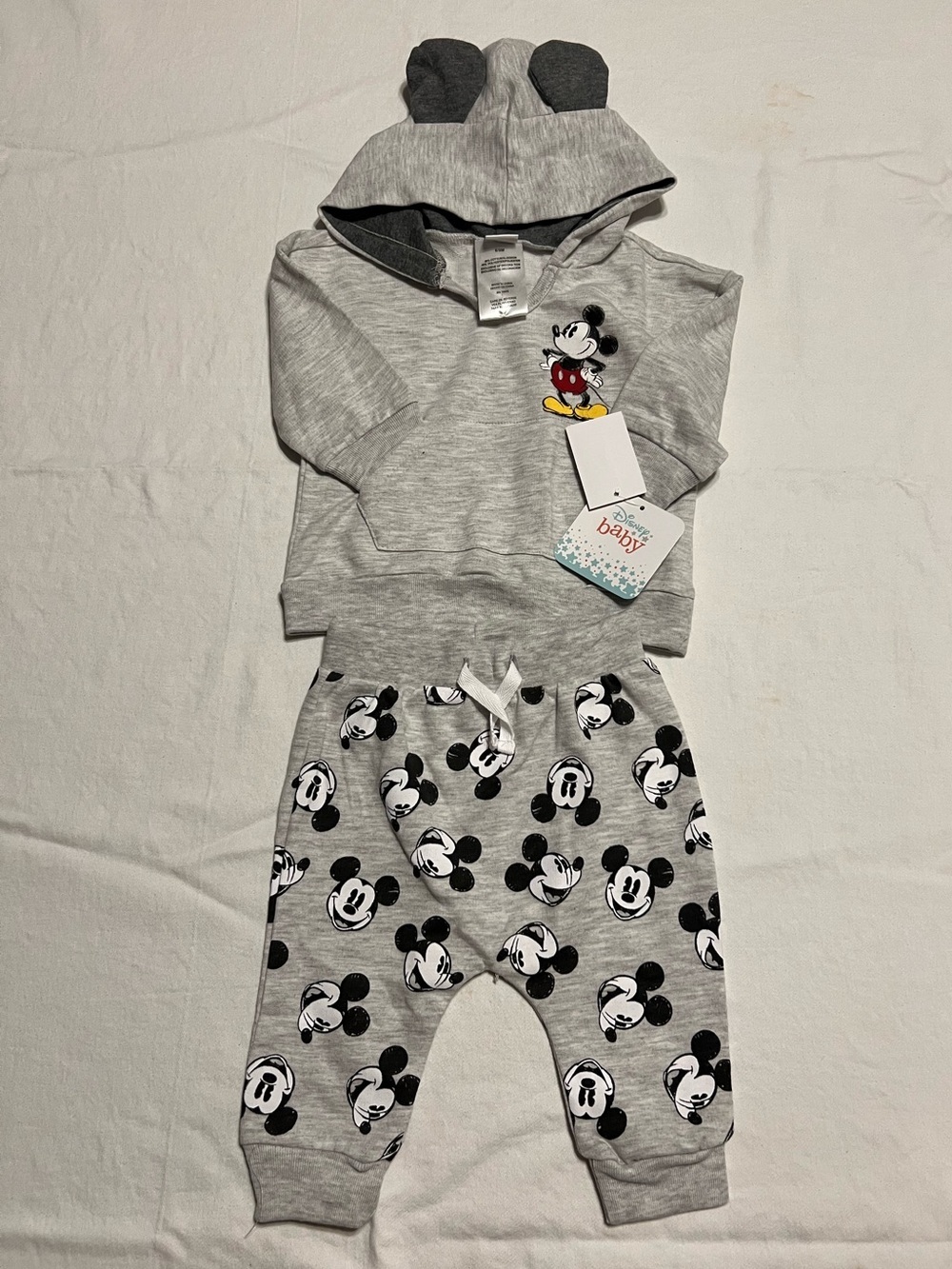 Disney Gray Baby Mickey Hoodie & Jogger Set